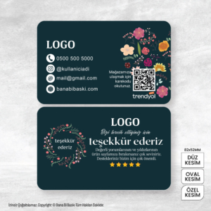 Teşekkür Kartı Baskı Mdl:V0401